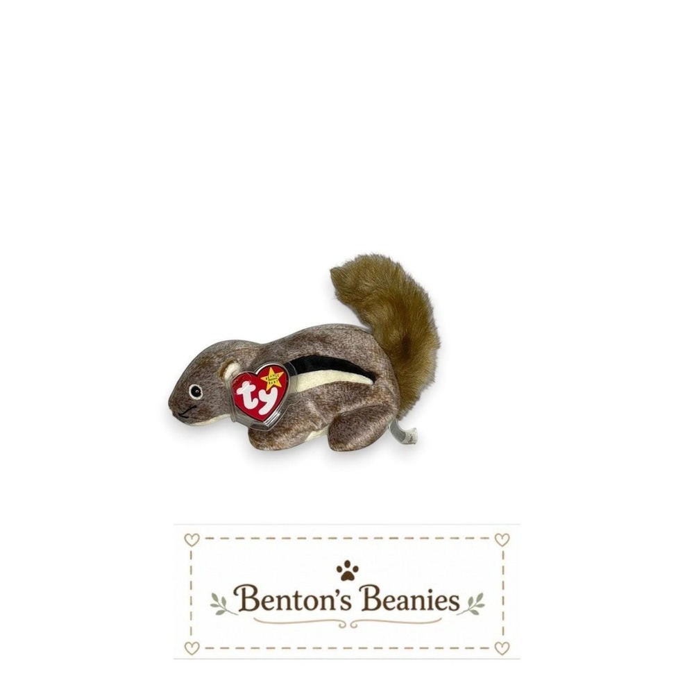 Chipper the Chipmunk Ty Beanie Baby | Woodland Trail Tot 🐿️ | Mint Heart Tag ⭐